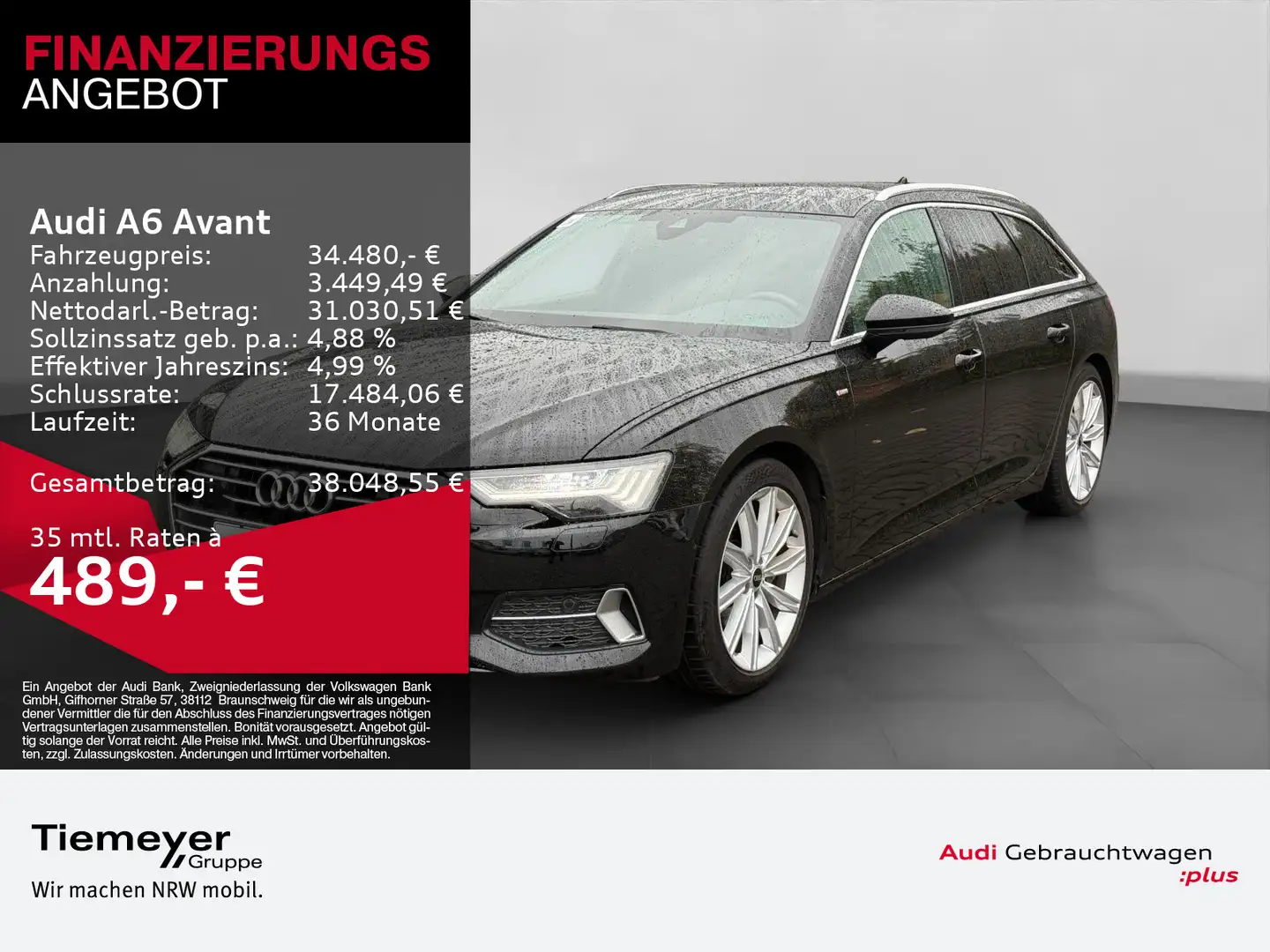 Audi A6 40 TDI S LINE HD-MATRIX NAVI+ PANO LM19 Schwarz - 1