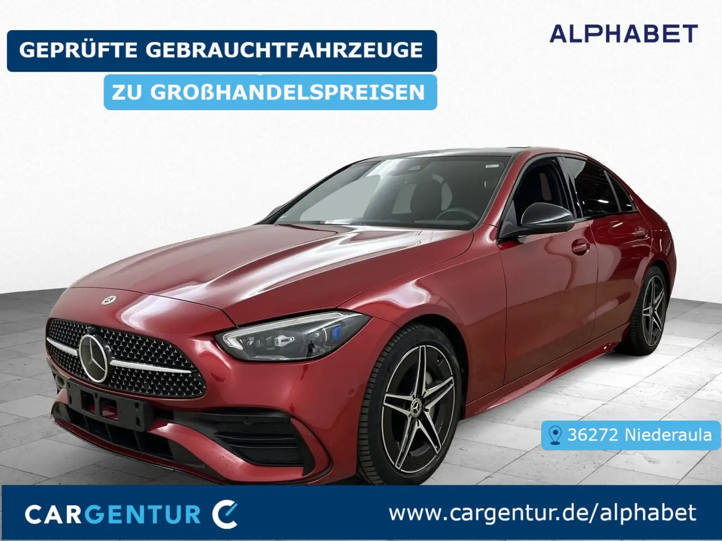 Mercedes-Benz C 220 d AMG Line 360° Pano S-Dach SpoSi ACC BLIS Rot - 1