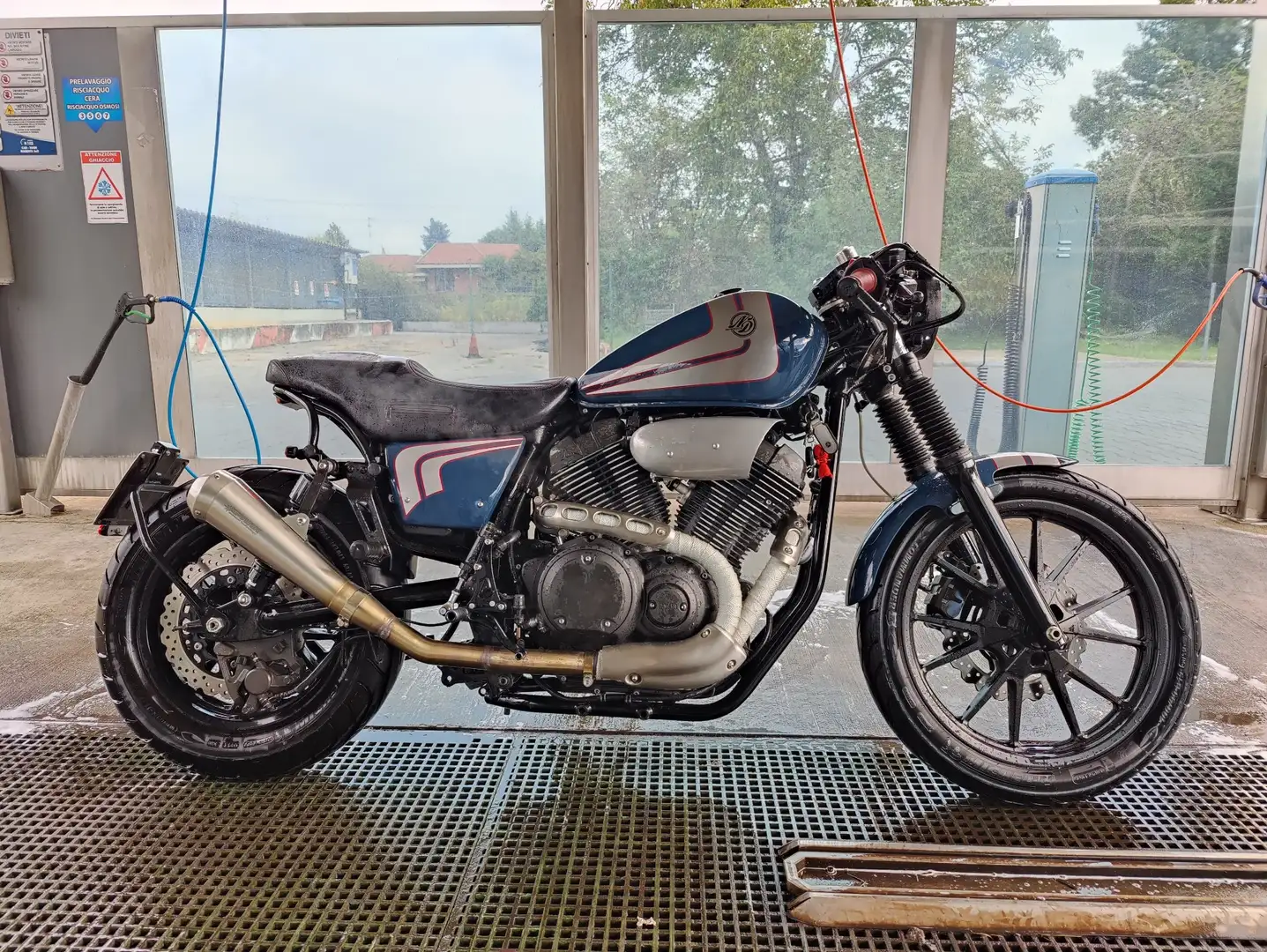 Yamaha XV 950 cafe racer Albastru - 1