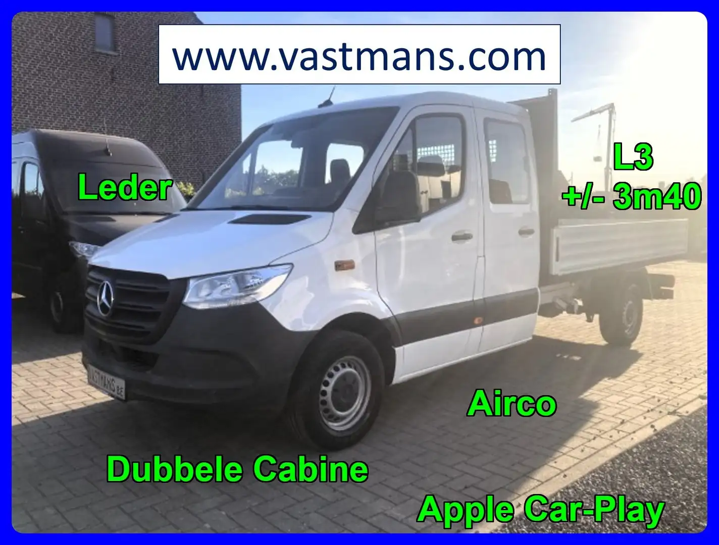 Mercedes-Benz Sprinter 315 L3 23500+BTW Dubbele Cabine / Open bak / Leder Bílá - 1
