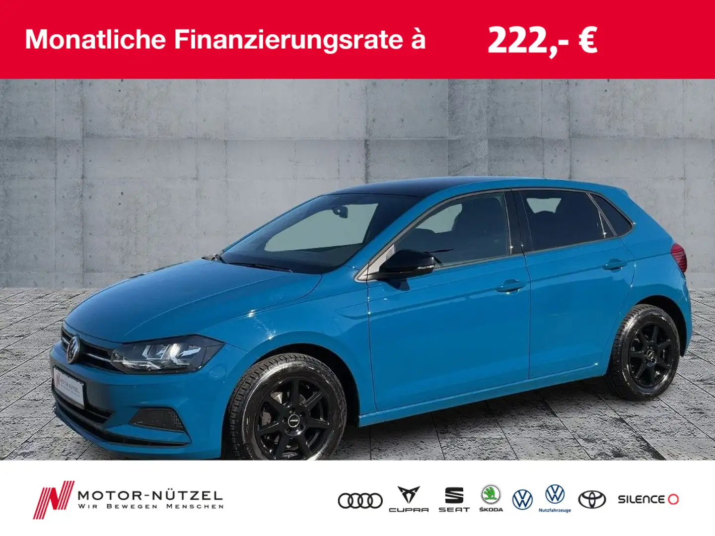 Volkswagen Polo 1.0 MPI STYLE KLIMA+APP+SHZ+MFL+MFA+LM 15" Blauw - 1