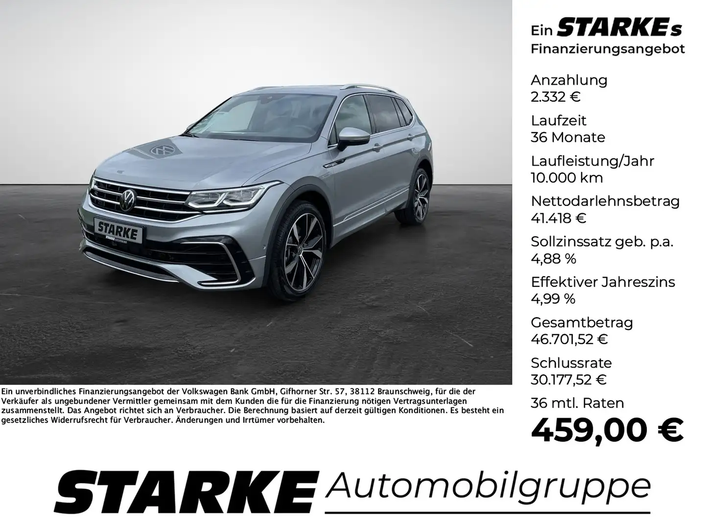 Volkswagen Tiguan Allspace 2.0 TDI DSG 4M 7-Sitzer R-Line Silber - 1