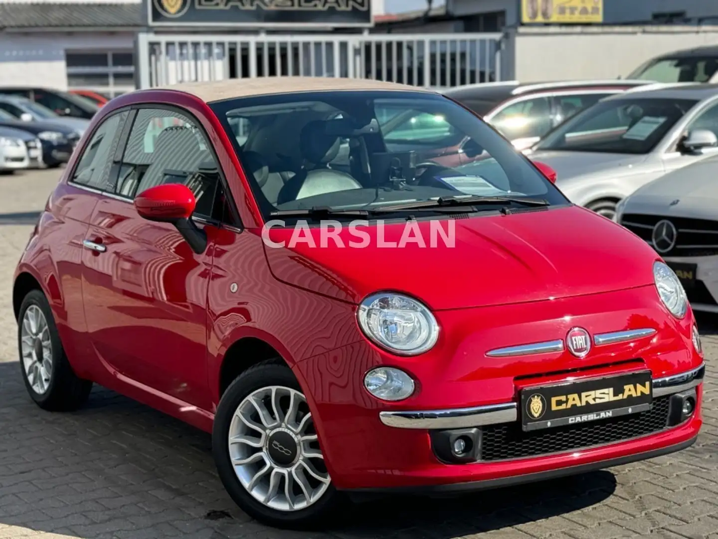 Fiat 500C LOUNGE 2.HAND+LEDER+R.KAMERA+SHZ+KLIMAAUTO. Rot - 1