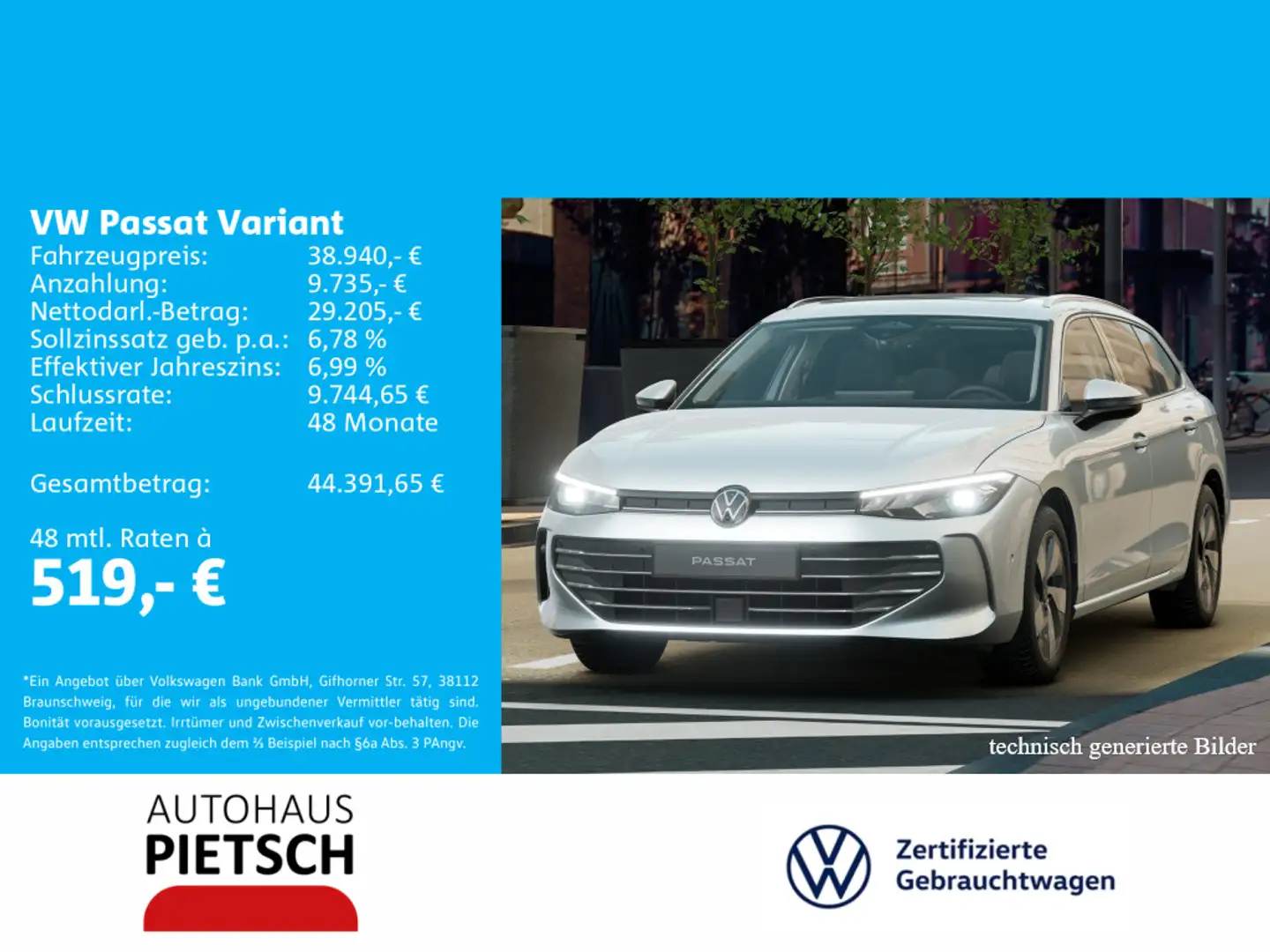 Volkswagen Passat Variant 1.5 eTSI Business DSG Silber - 1