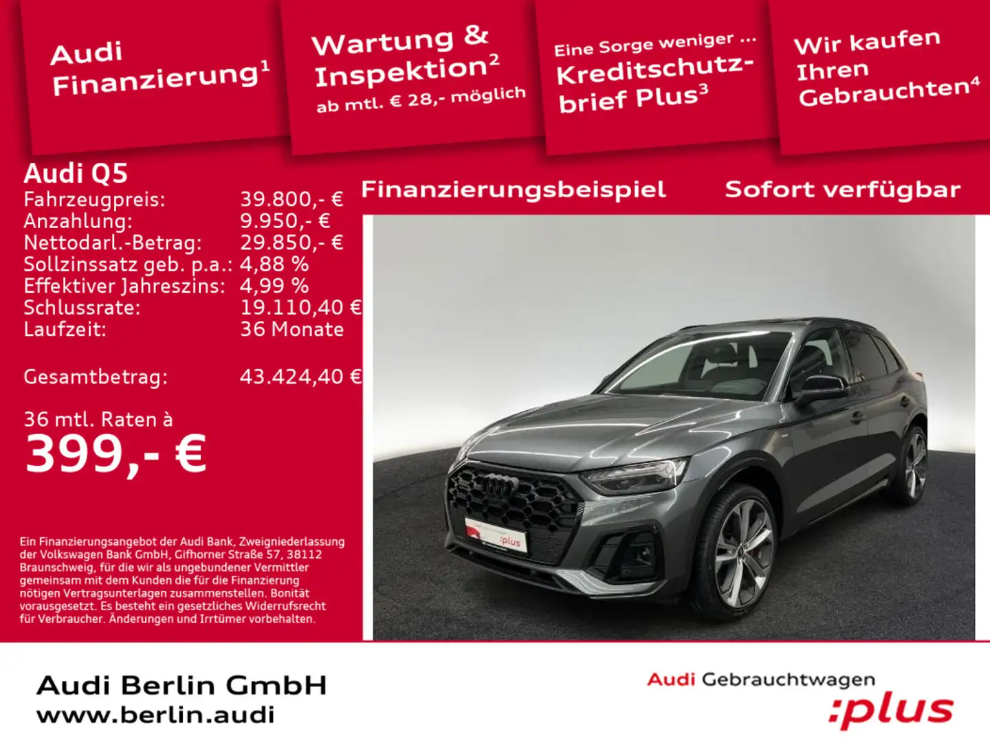 Audi Q5 S line 50 TFSI e qu.S tr. MATRIX PANO HUD Grau - 1