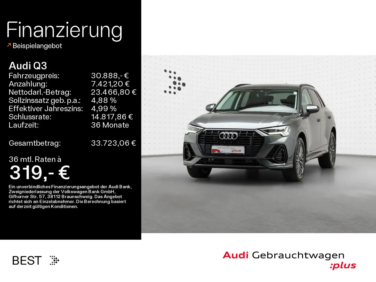 Audi Q3 S line black 45 TFSI e Assist*Navi*SONOS*LED Grijs - 1