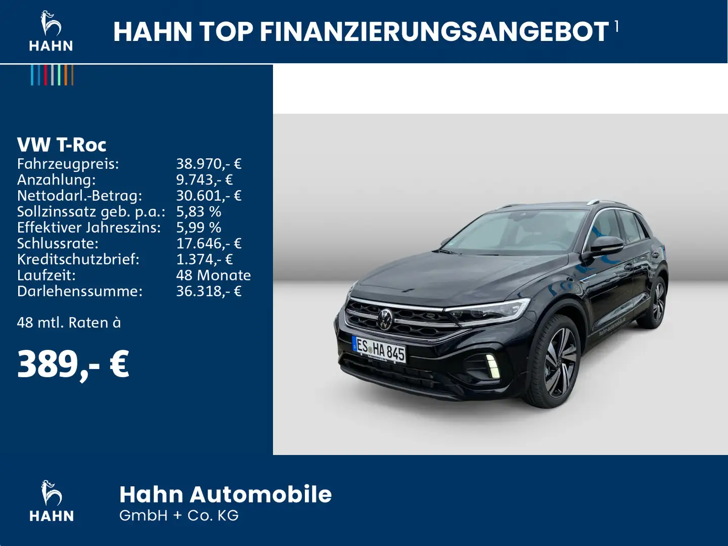 Volkswagen T-Roc R-Line 1.5l TSI 110 kW/150 PS AHK LED Navi Nero - 2