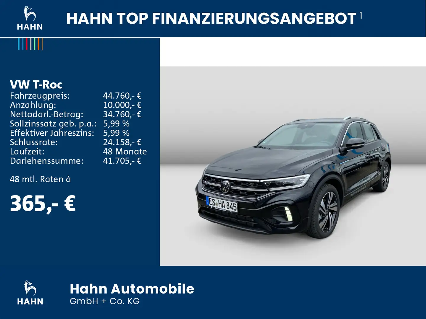 Volkswagen T-Roc R-Line 1.5l TSI 110 kW/150 PS AHK LED Navi Schwarz - 2