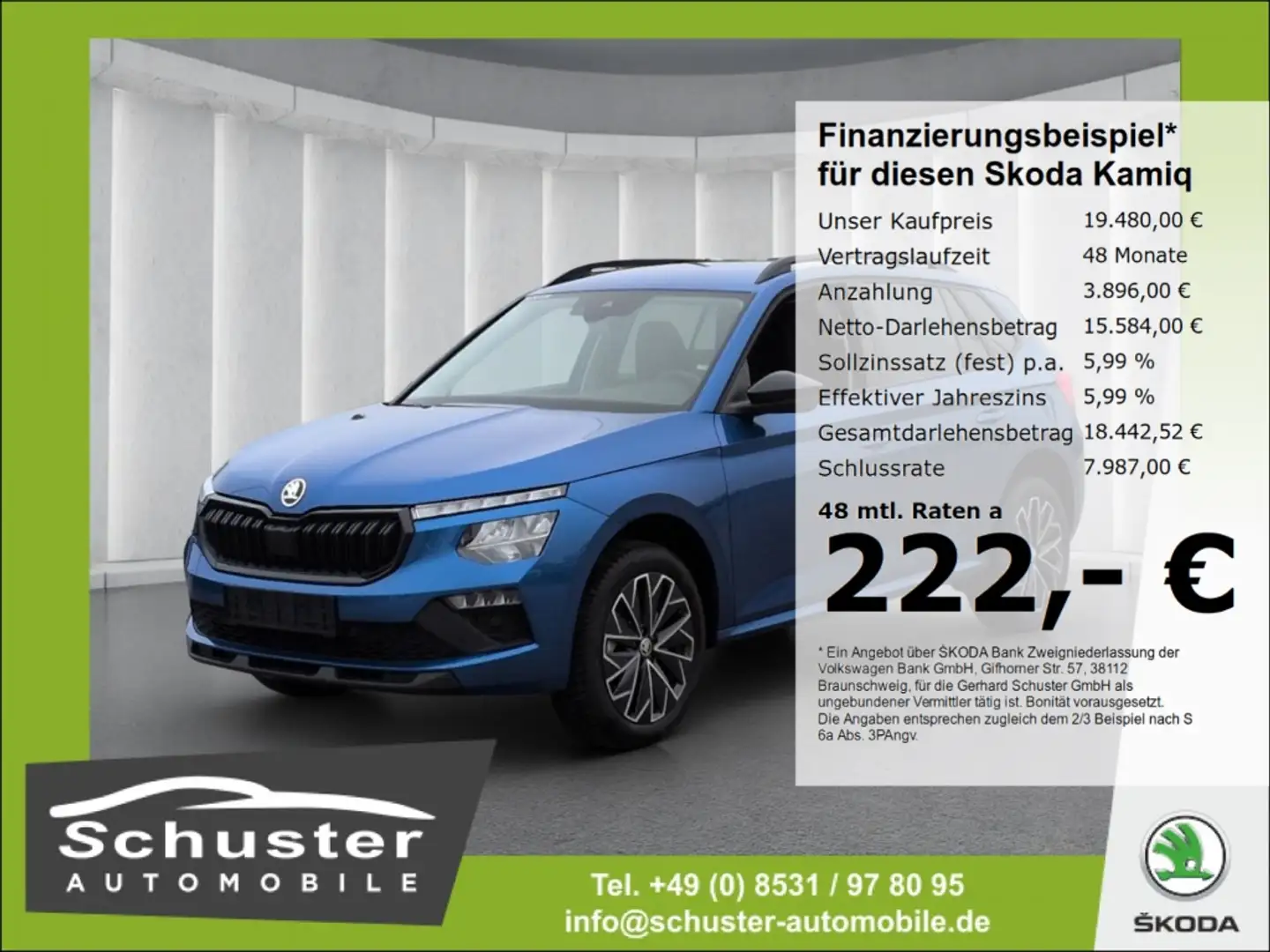 Skoda Kamiq Selection 1.0TSI*LED R-Kam digCock Keyless Blau - 1