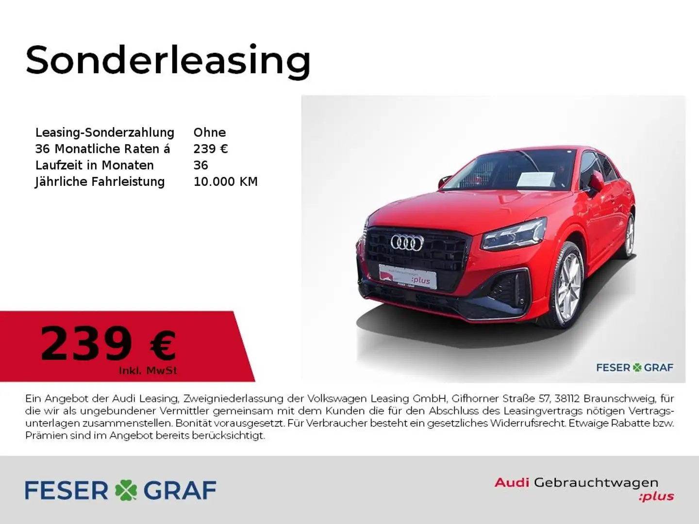 Audi Q2 35 TFSI S line Ext/Matrix/ACC Fahren/AHK/18" Rouge - 1