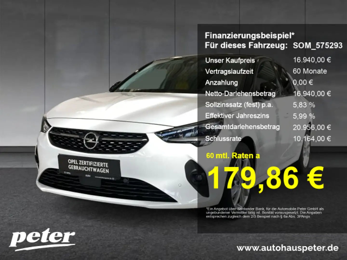 Opel Corsa Corsa 1.2 Turbo Elegance Klimaautomatik Sitzheizun Blanc - 1