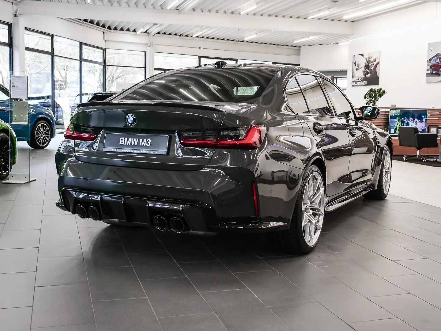 BMW M3 Competition M xDrive M Sport NAVI LED DAB LM Gris - 2