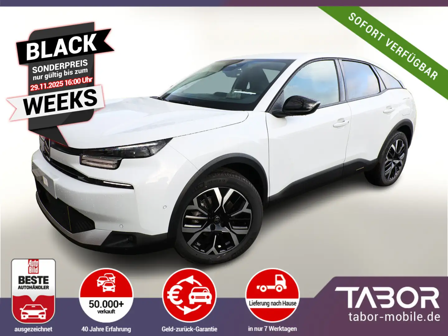 Citroen C4 MHEV 145 eDSC6 MAX Nav ACC Keyl Kam UVP-27%* Blanco - 1