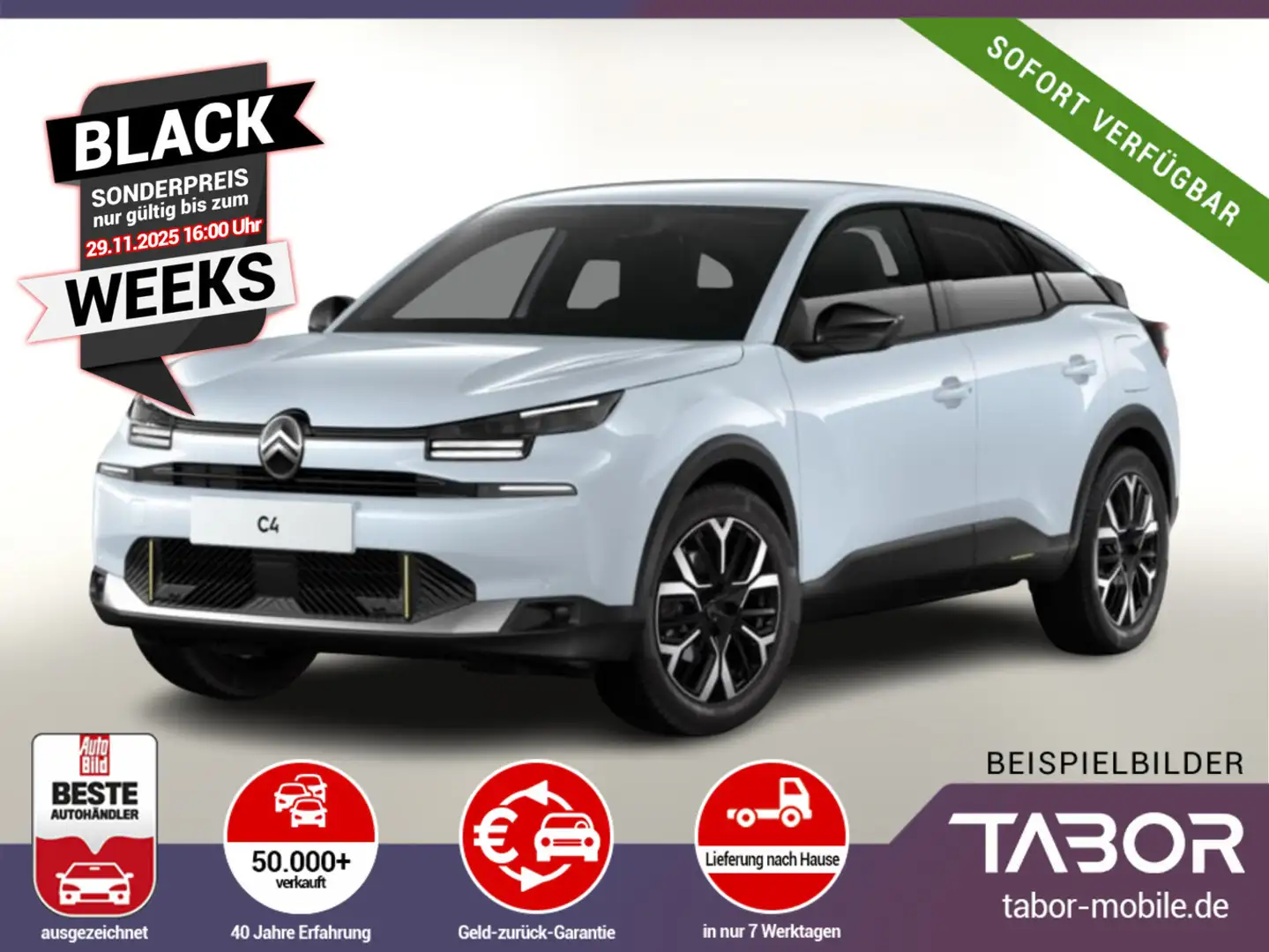 Citroen C4 MHEV 145 eDSC6 MAX Nav ACC Keyl Kam PDC 18Z Blanc - 1