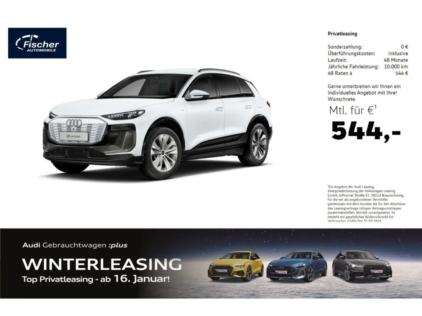 Audi Q6 e-tron SUV S-Line 20''/360/W-Pumpe/LED+ Weiß - 1