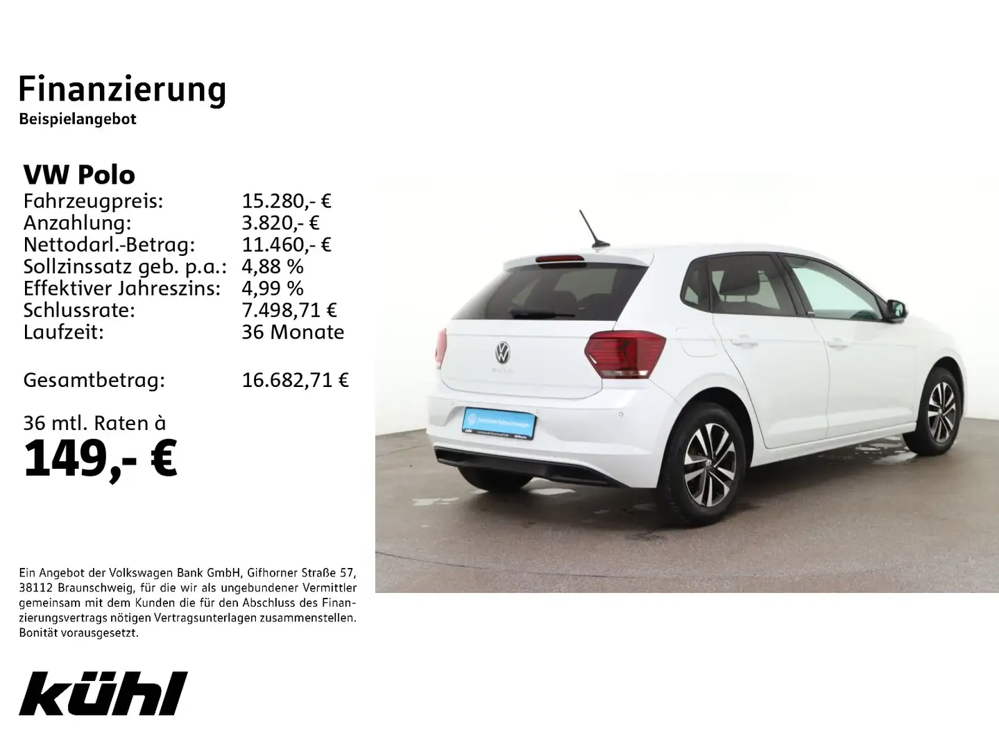 Volkswagen Polo 6 VI 1.0 TSI United App Weiß - 2