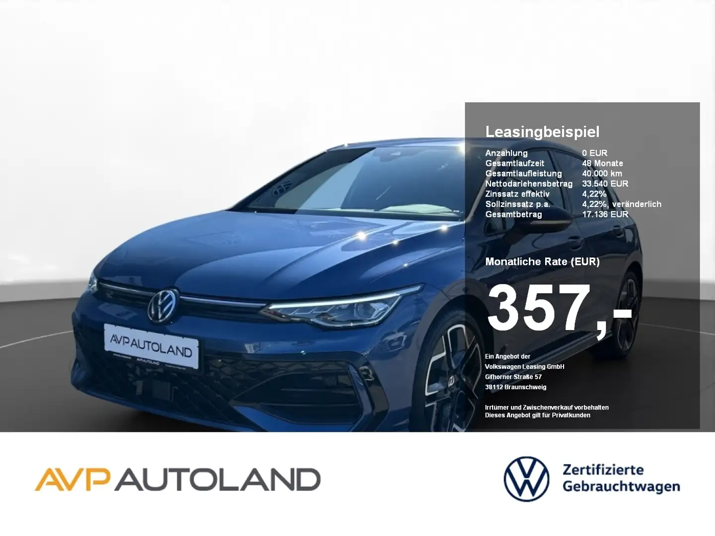 Volkswagen Golf VIII 2.0 TDI DSG R-Line | ACC | LED | Blau - 1