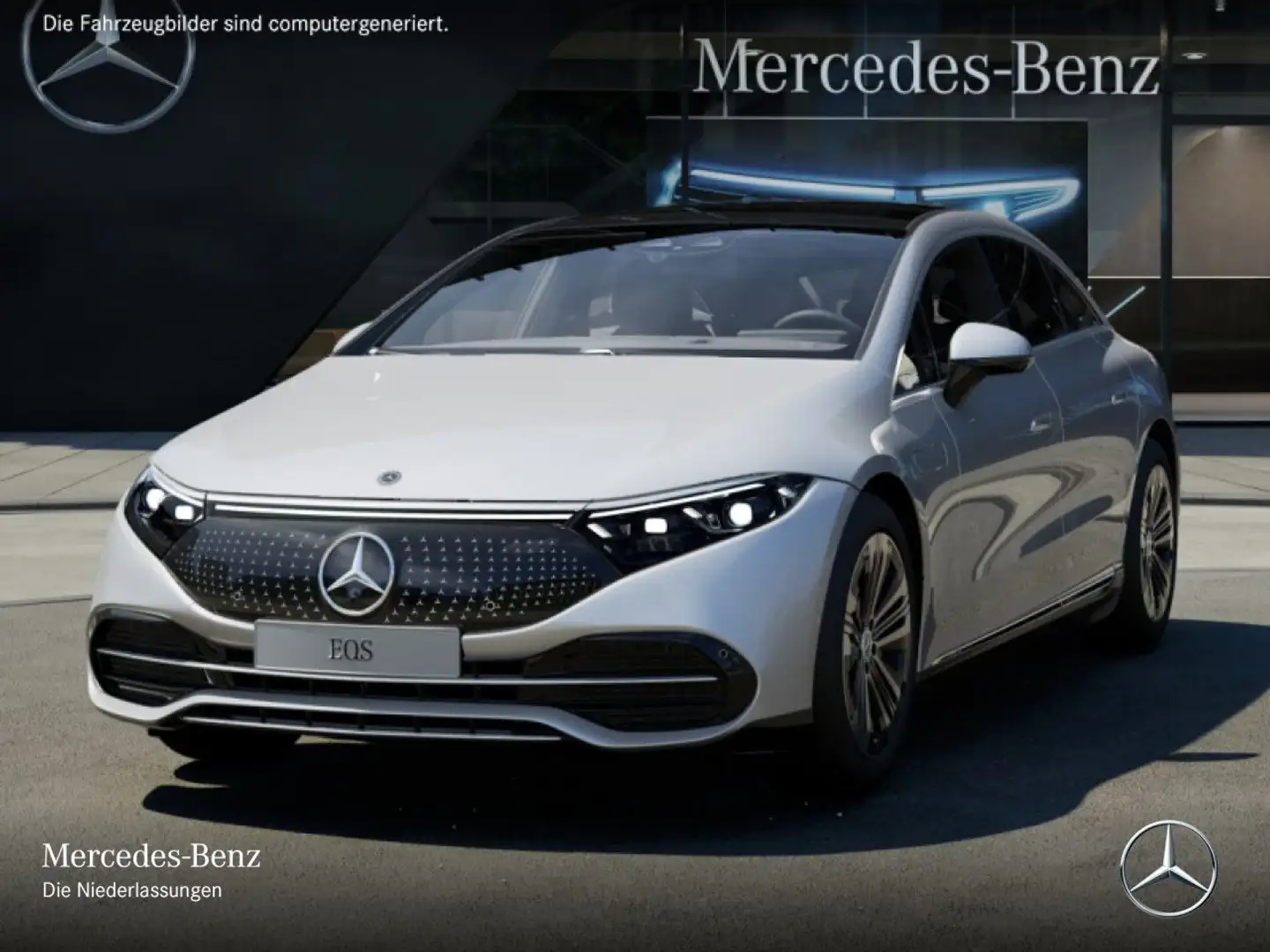Mercedes-Benz EQS 350 Airmat Pano Distr+ Multisitz HUD AHK PTS Silber - 2