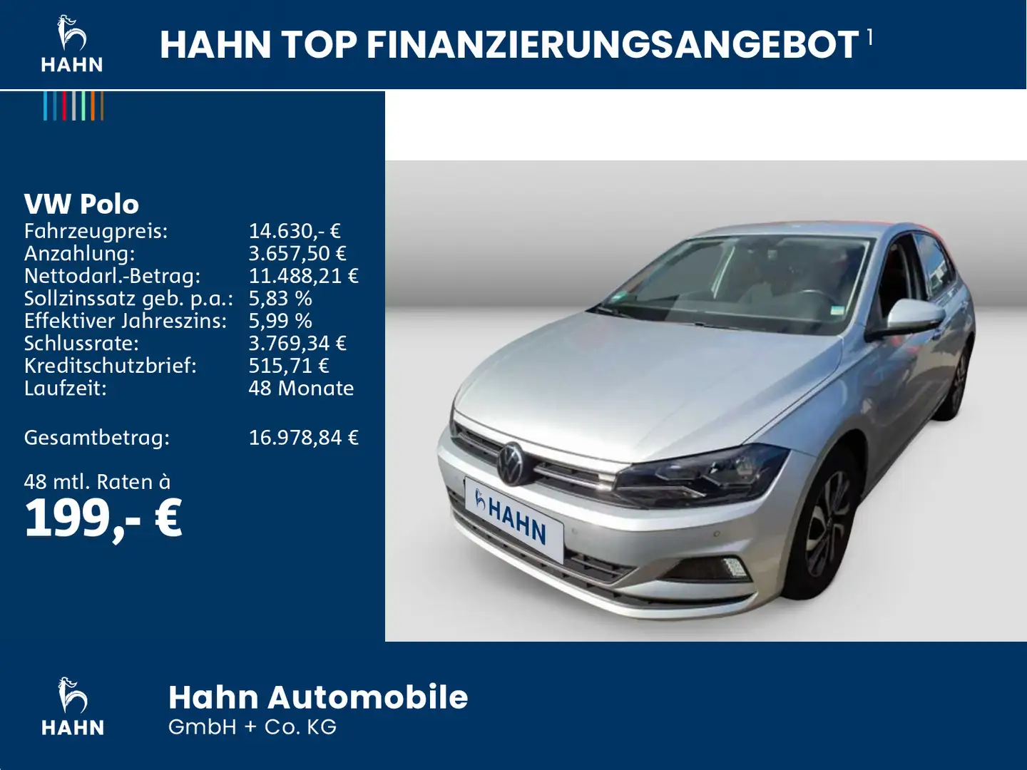 Volkswagen Polo 1.0TSI Active Navi Sitzh Climatr PDC Silber - 2