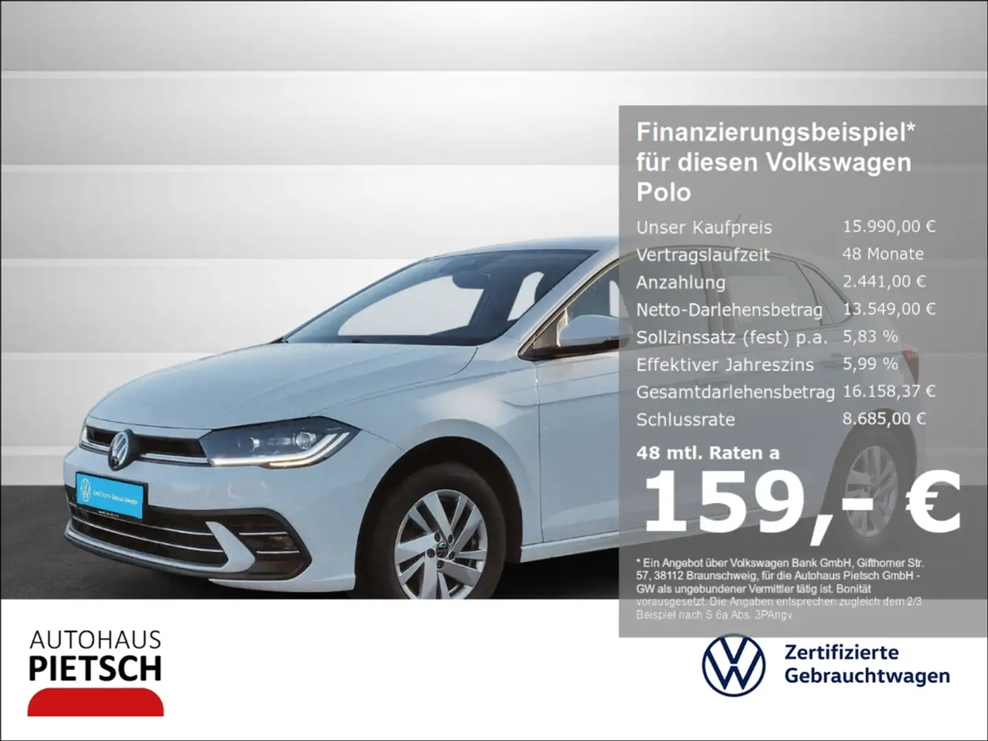 Volkswagen Polo 1.0 TSI Style Navi VC LED ACC Blanc - 1