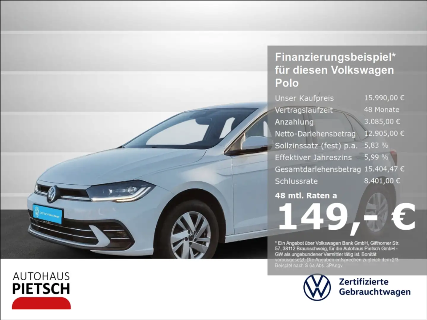 Volkswagen Polo 1.0 TSI Style Navi VC LED ACC Blanc - 1