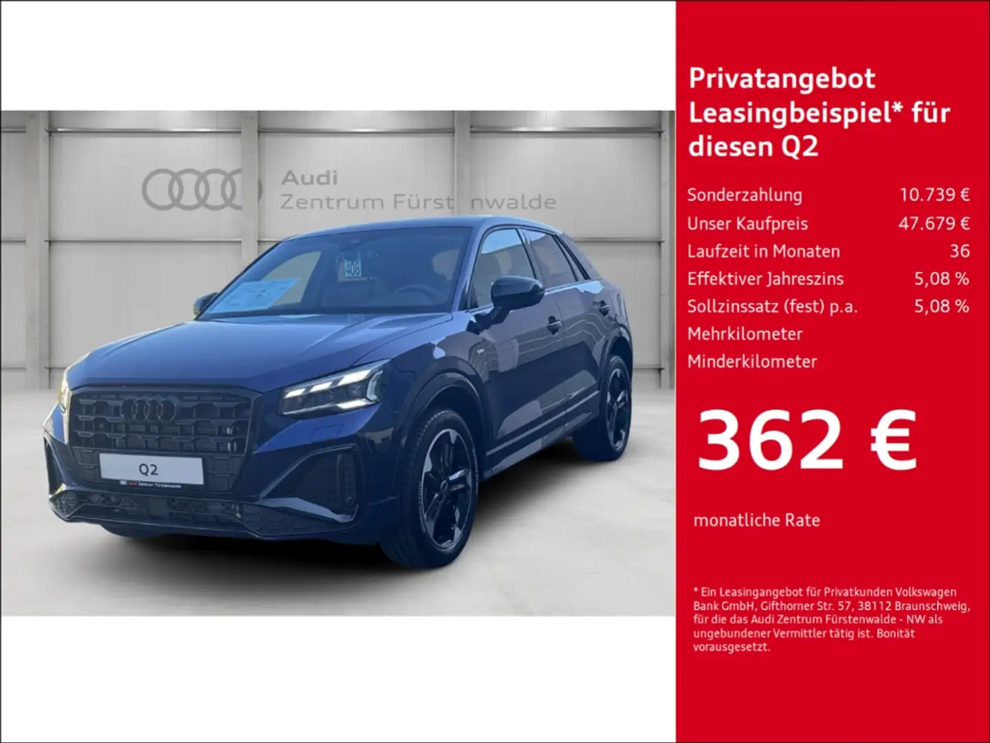 Audi Q2 35 TDI Stronic+Sline+Matrix LED+ AssiPaket Parken+ Bleu - 1