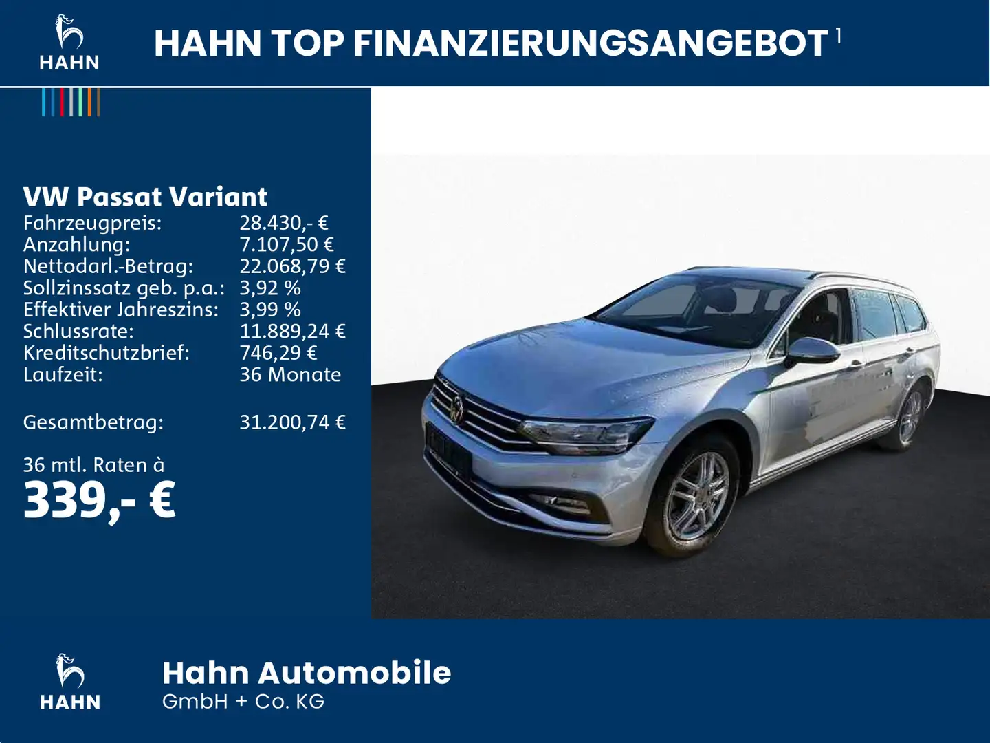 Volkswagen Passat Variant 2.0TDI DSG Business LED Navi ACC Silber - 2