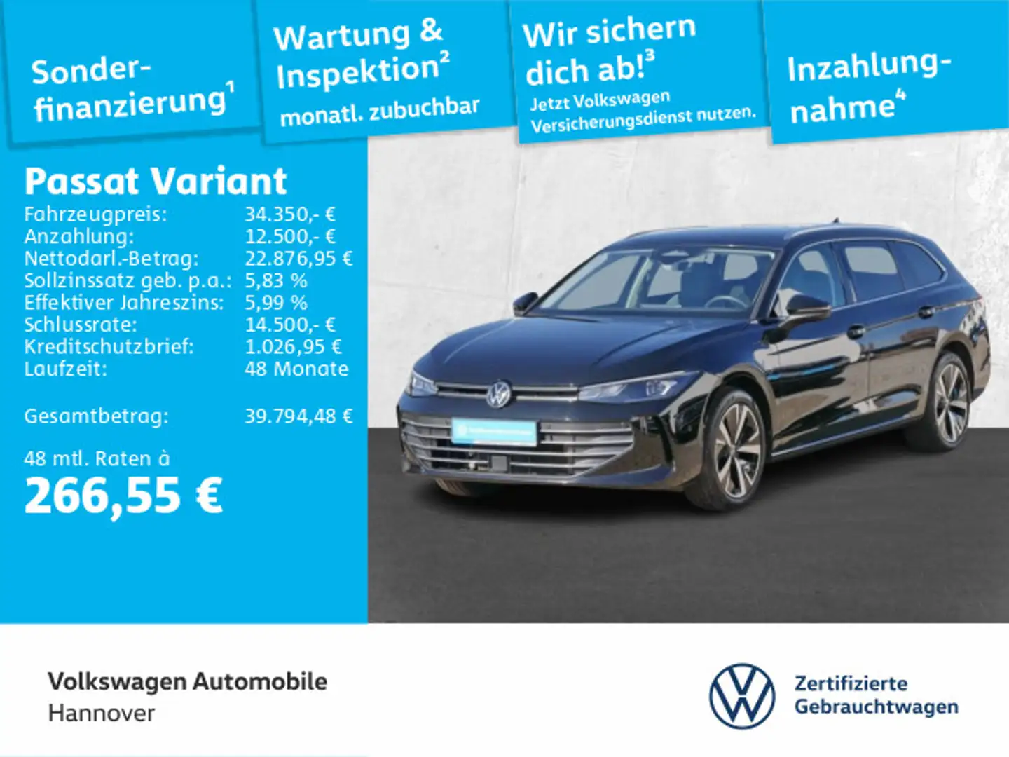 Volkswagen Passat Variant 1.5 eTSI eHybrid DSG Business Nav Schwarz - 1