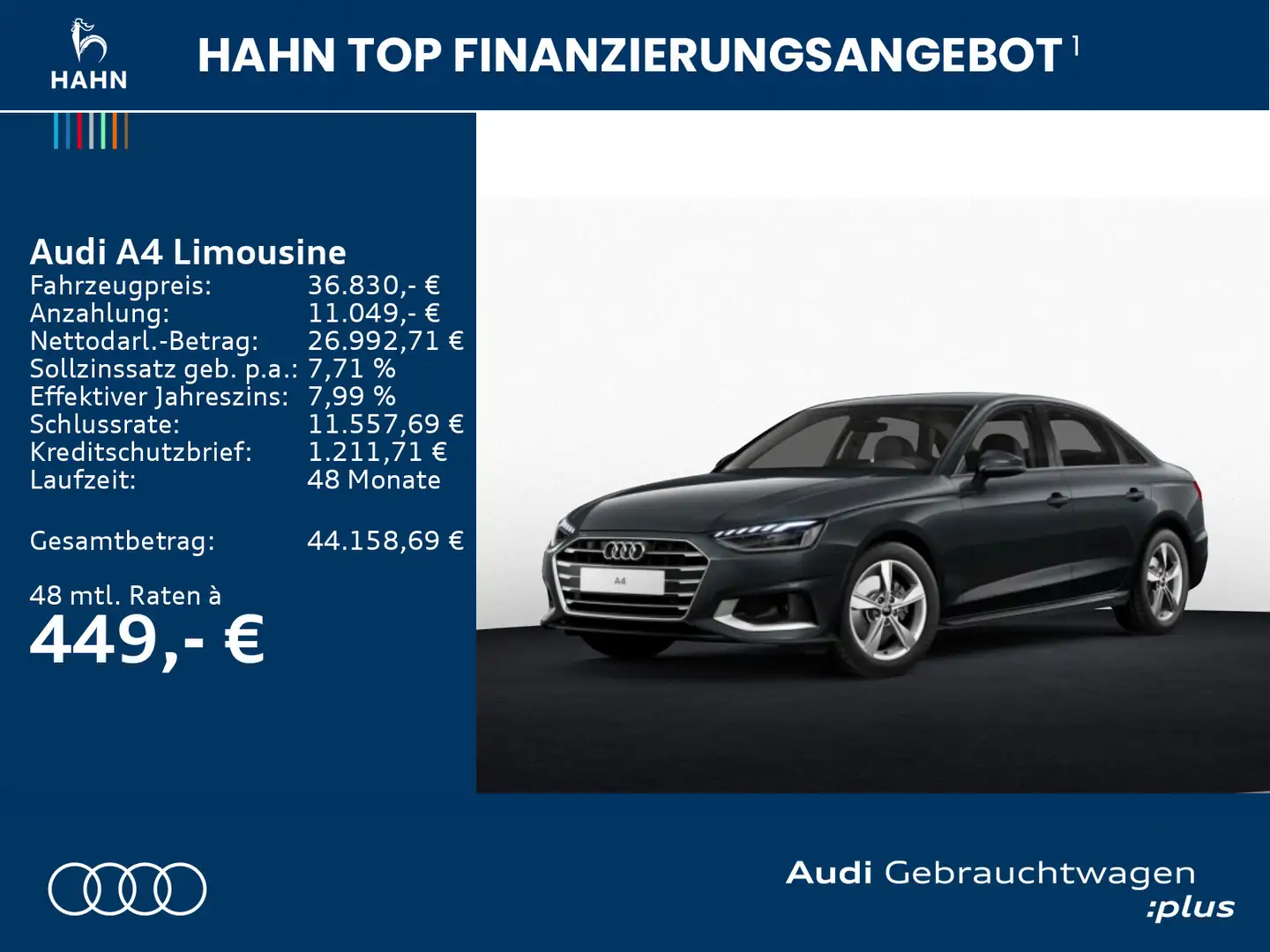 Audi A4 30TDI S-tronic advanced PDC Standh Grau - 2