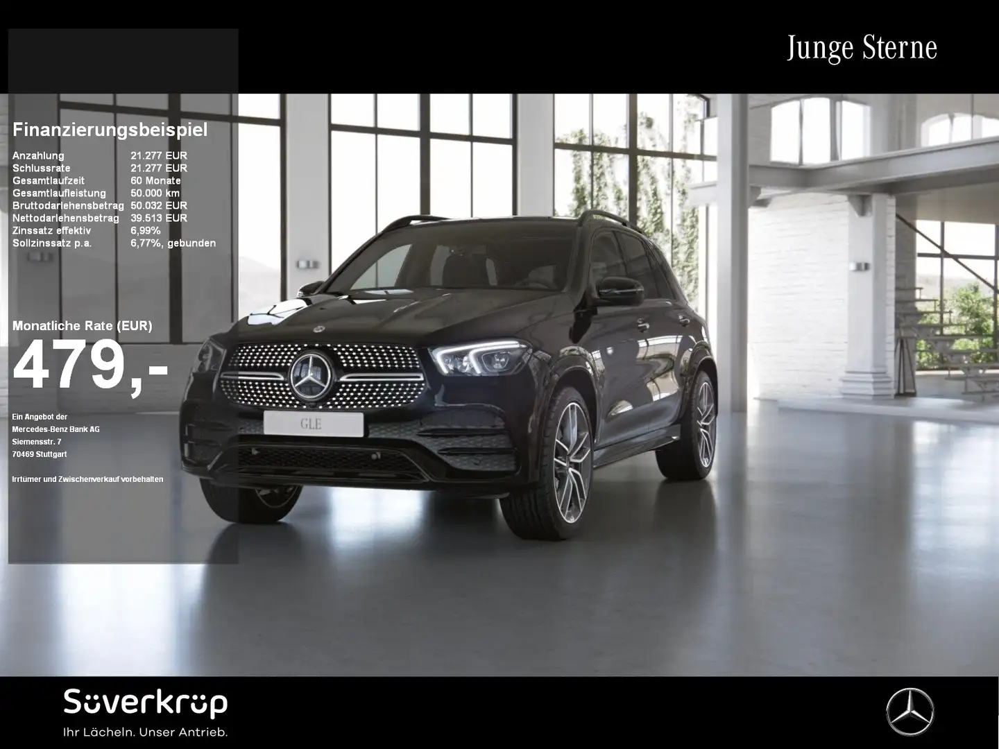 Mercedes-Benz GLE 350 de 4M AMG BURM NIGHT WIDE MEMO 360 AHK Schwarz - 1