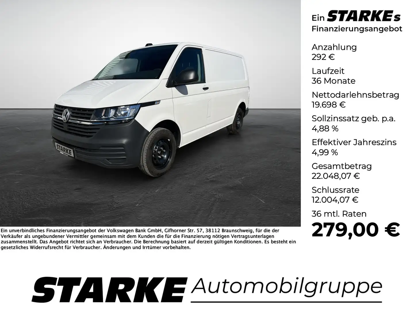 Volkswagen T6 Transporter T6.1 Kasten 2.0 TDI Weiß - 1
