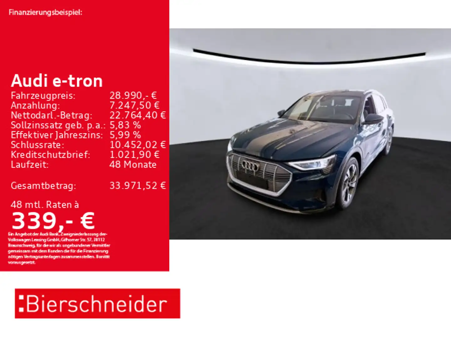 Audi e-tron 50 qu. advanced ACC B&O HuD 360 Blau - 1