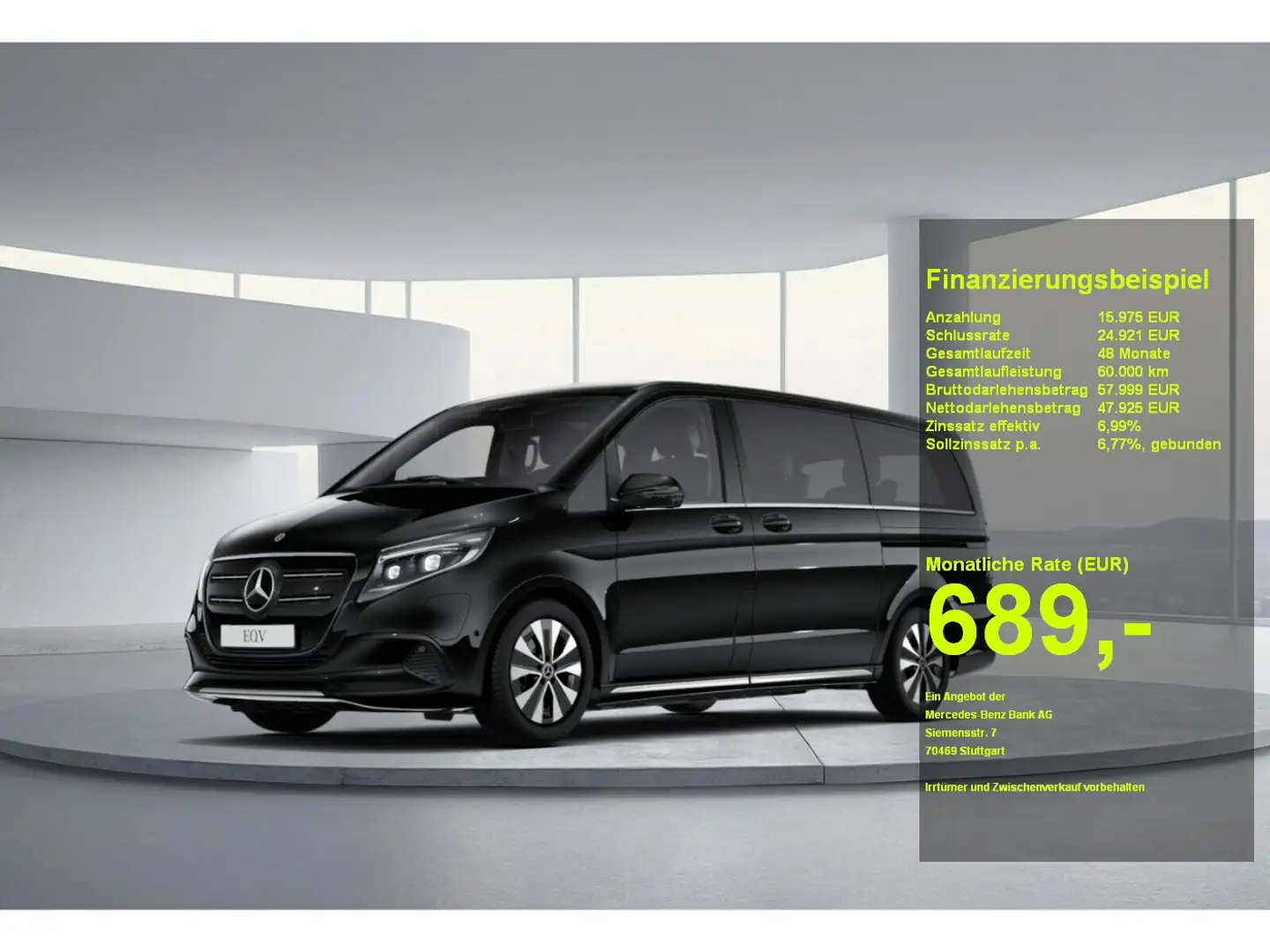 Mercedes-Benz EQV 300 AVANTGARDE Lang AIRMATIC+Pano+el.Sitze Schwarz - 1