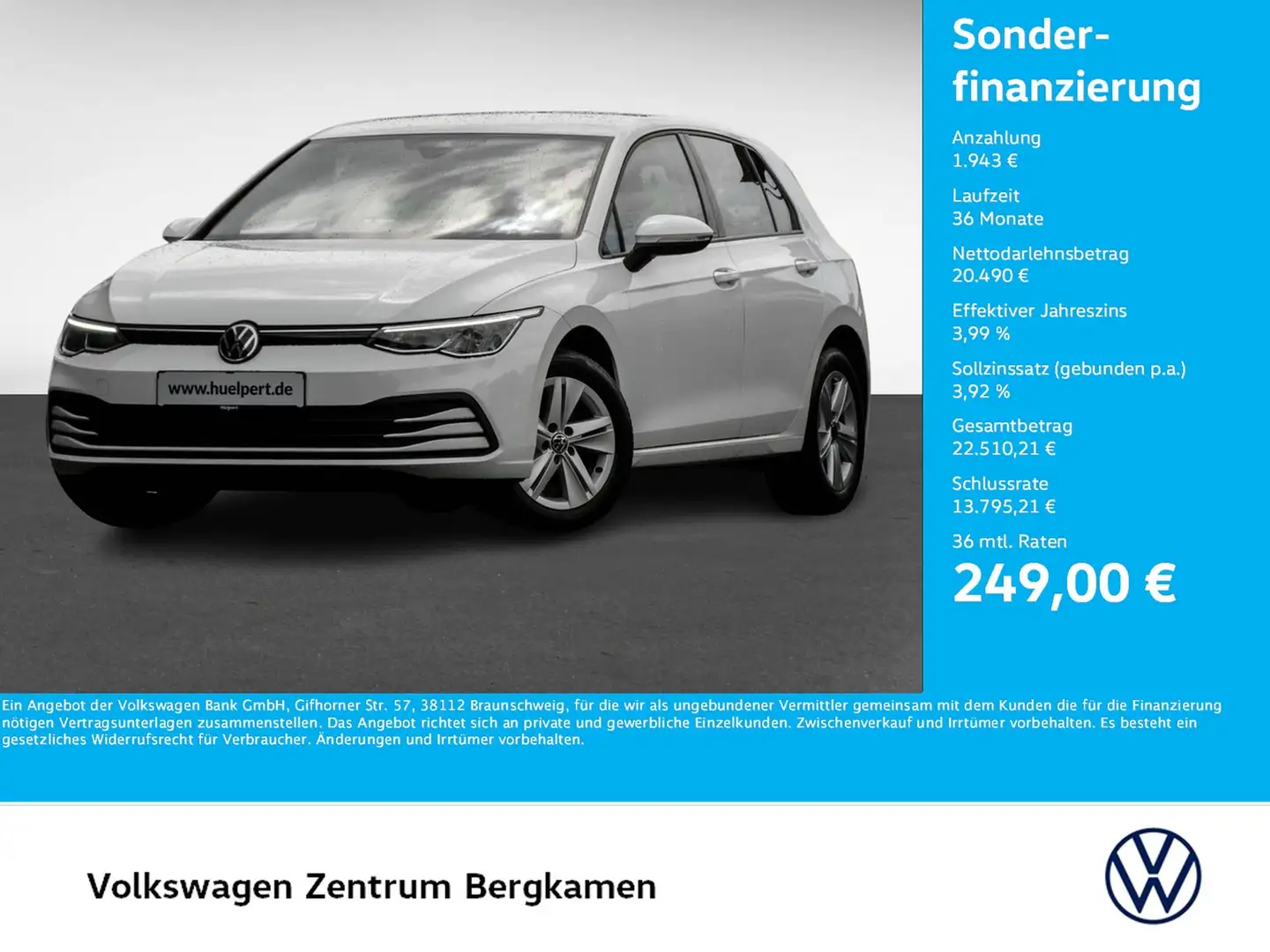 Volkswagen Golf VIII 2.0 LIFE ACC NAVI ALU LED SITZHEIZUNG Blanc - 1