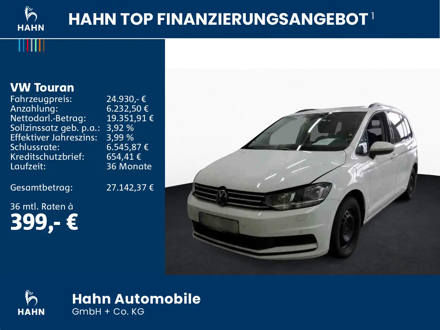 Volkswagen Touran 1.5TSI Comfortline ACC AHK PDC Navi Sitzh Weiß - 2