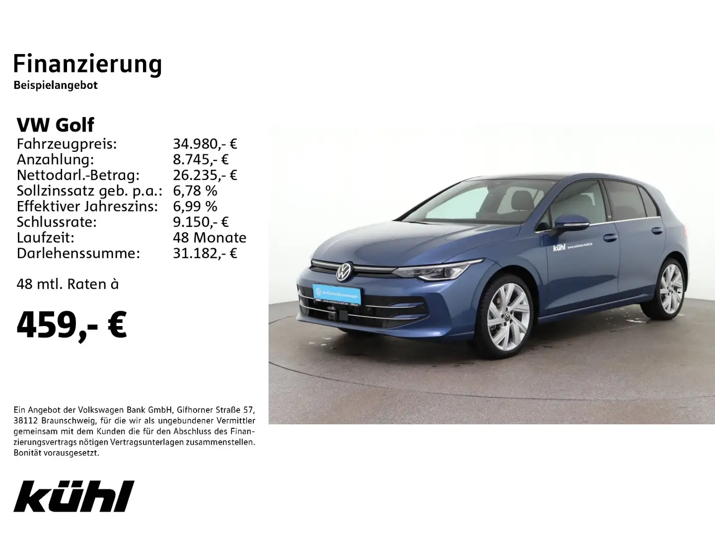 Volkswagen Golf 8 VIII 1.5 eTSI DSG Edition 50 LED+ ACC DCC Bleu - 2