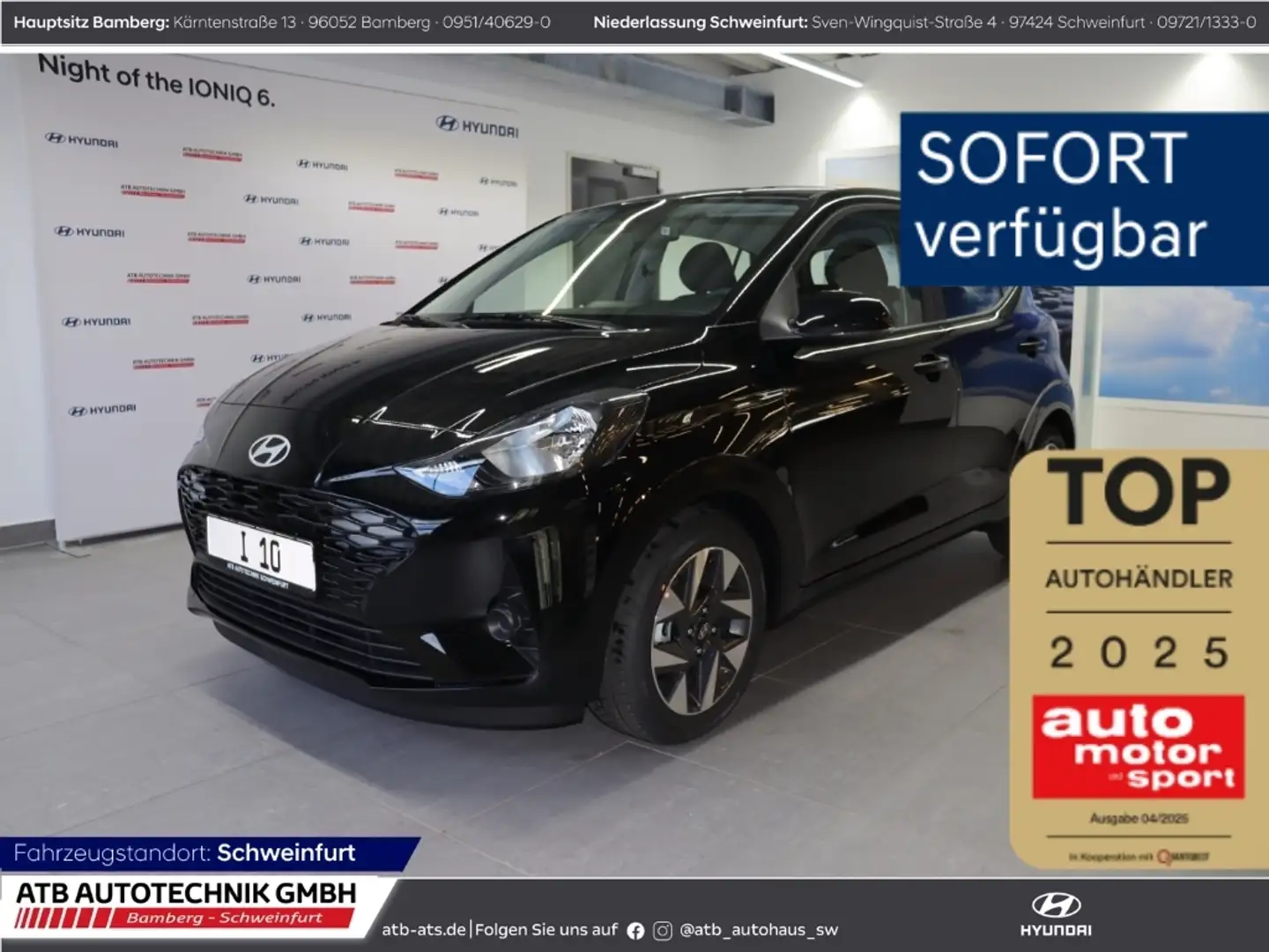 Hyundai i10 MY25 Trend 1.2 Benzin 79 PS 5-AMT 2WD Navi Apple C Noir - 1