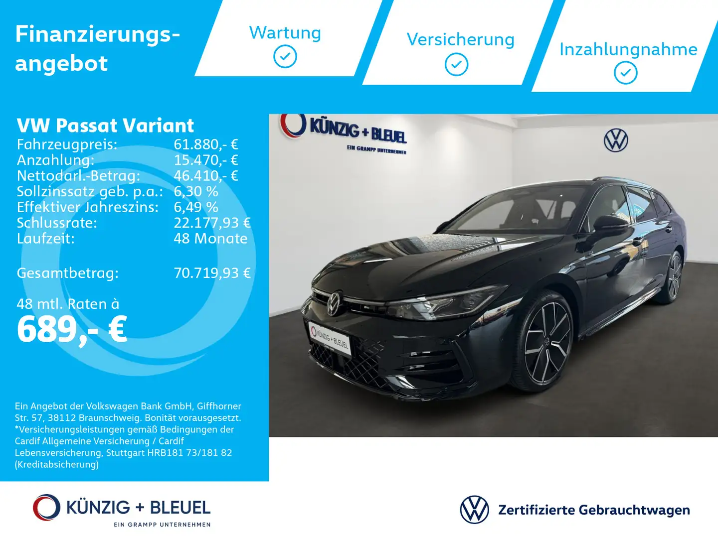 Volkswagen Passat Variant R-Line 2,0TDI 4M+360*KAM+AHK+PANO Schwarz - 1