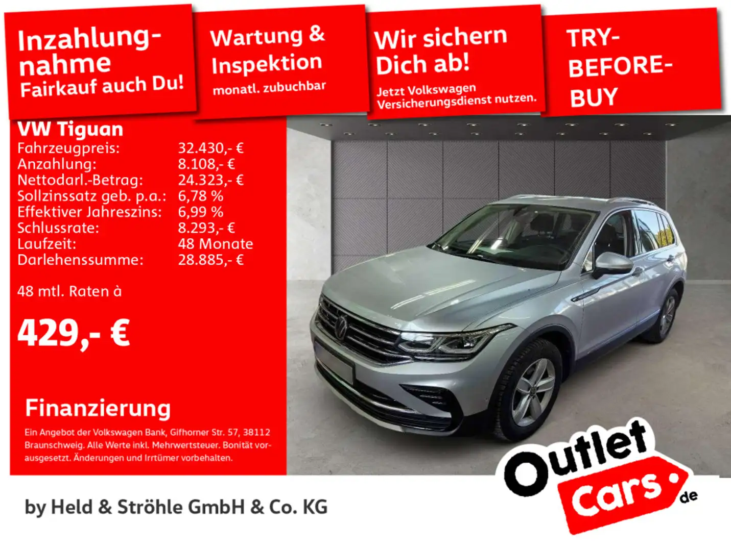 Volkswagen Tiguan Elegance 2.0 TDI DSG AHK AREA-VIEW MATRIX Silber - 1