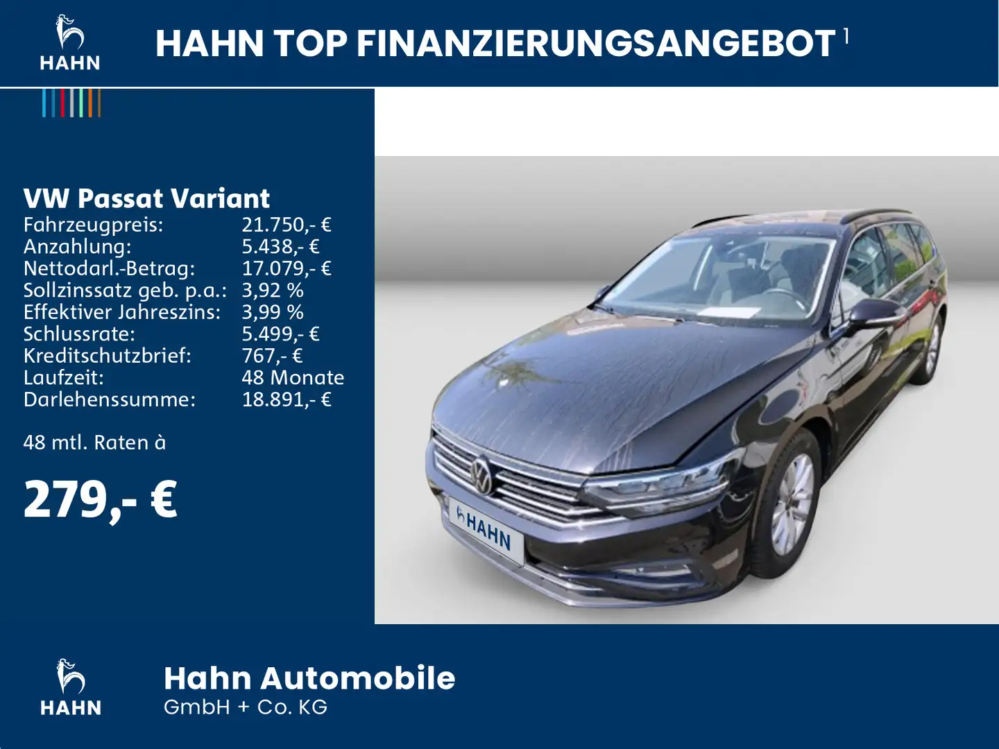 Volkswagen Passat Variant Business 2.0TDI AHK CAM LED NAVI Schwarz - 2