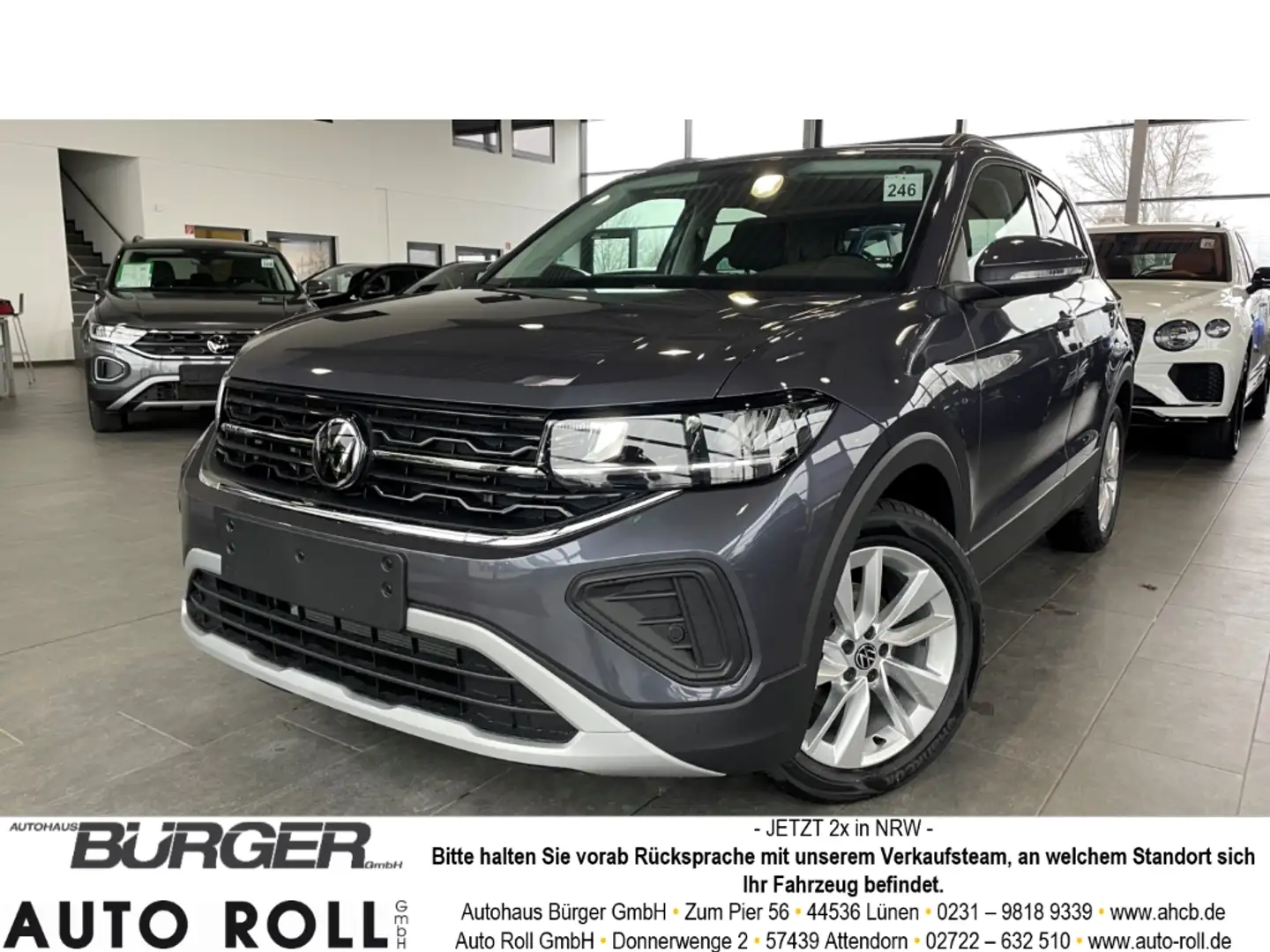 Volkswagen T-Cross 1.0 TSI Prime Navi LED Kamera SitzHZG APP Connect Grau - 1