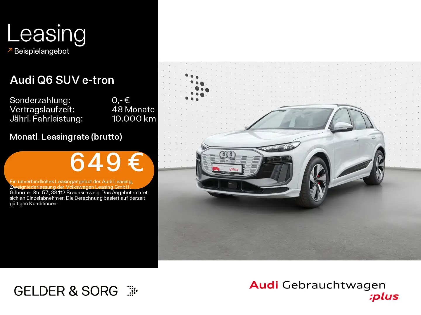 Audi Q6 e-tron quattro S line 0,25%*Matrix*360°*Sound Weiß - 1