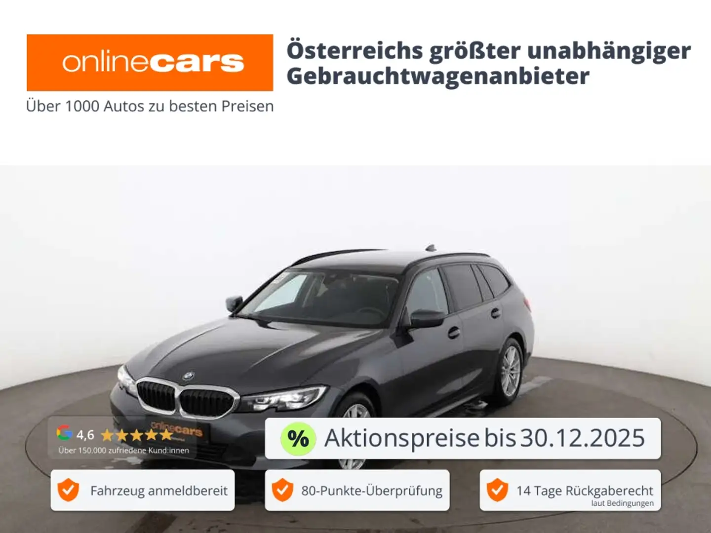BMW 318 i Touring Advantage Aut LED LEDER NAVI SITZHZG Gris - 1