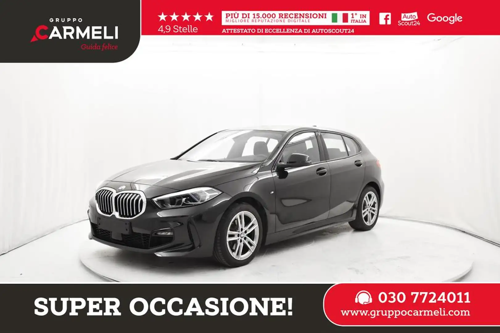 BMW 118 bz Msport CAMBIO AUTO CERCHI 17,NAVI,LED,AZIENDALE Nero - 1
