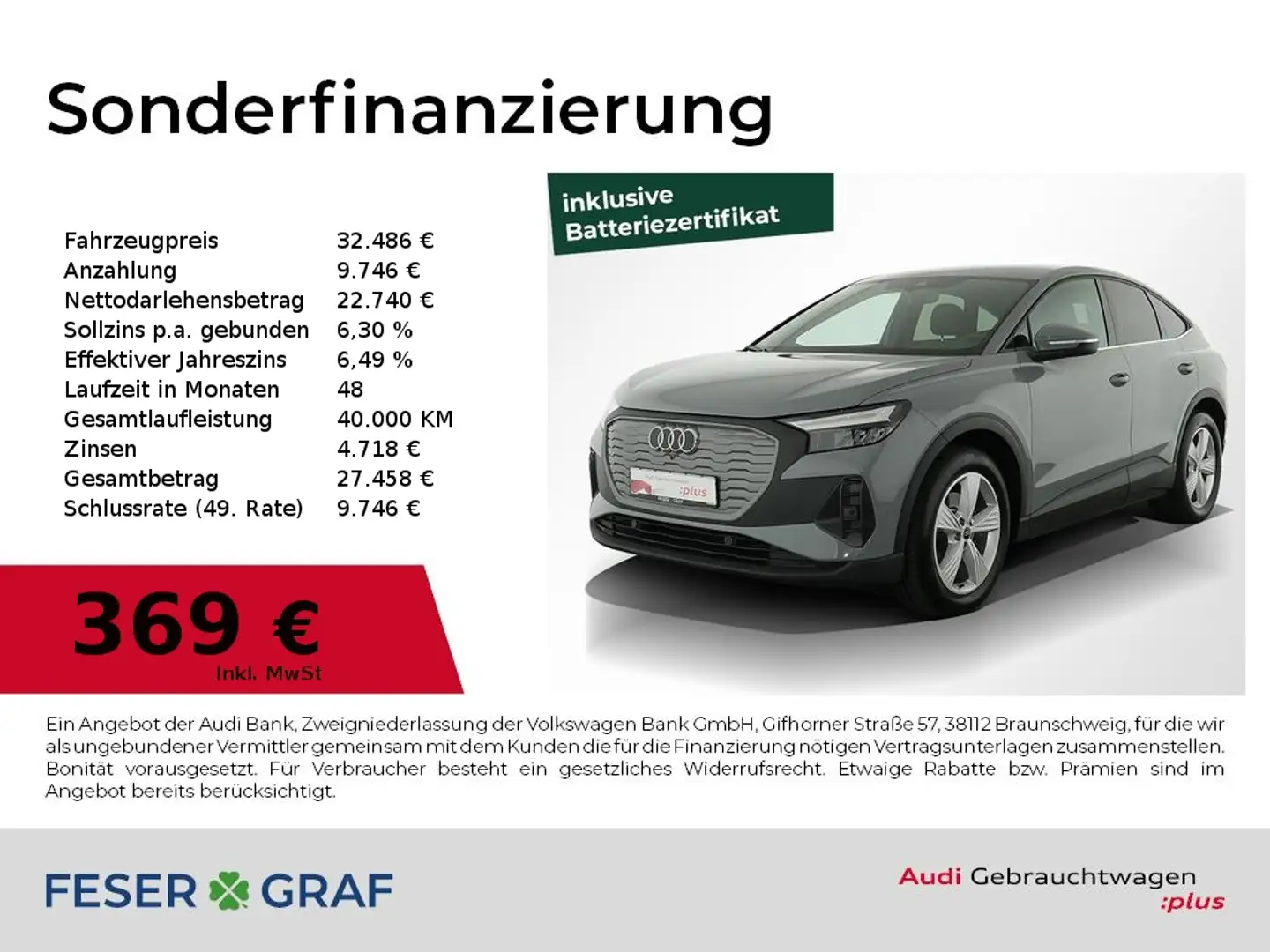 Audi Q4 e-tron Sportback 35 e-tron Navi,LED Grau - 1