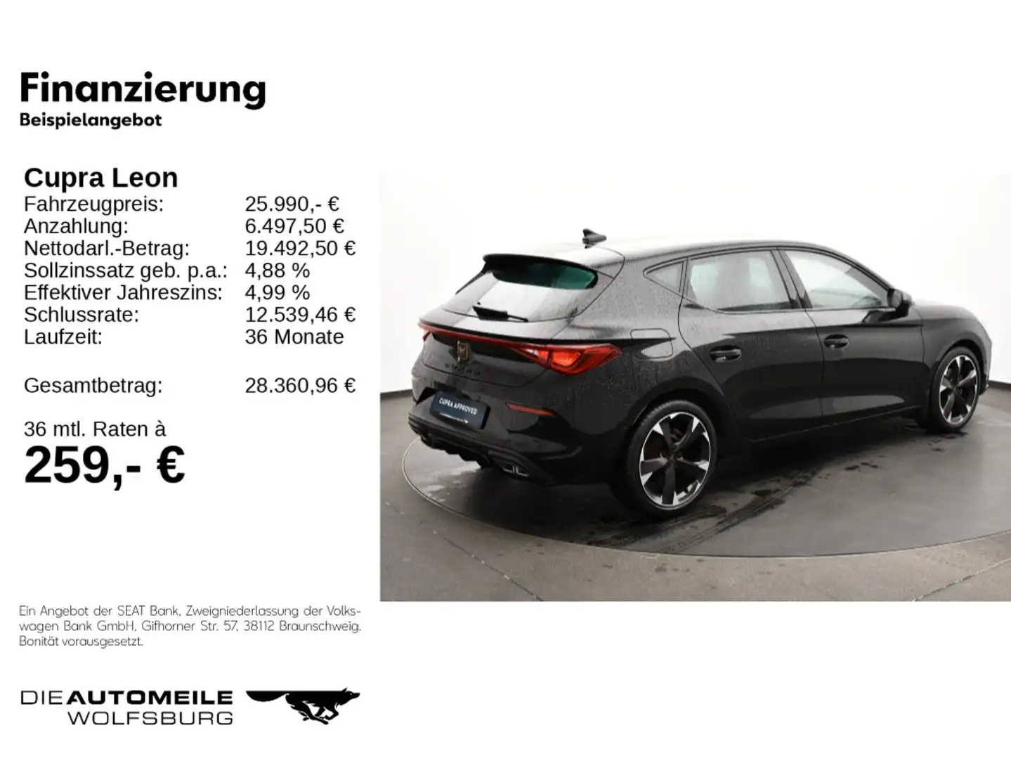 CUPRA Leon 1.5TSI DSG SITZHZ/LED/PDC Schwarz - 2
