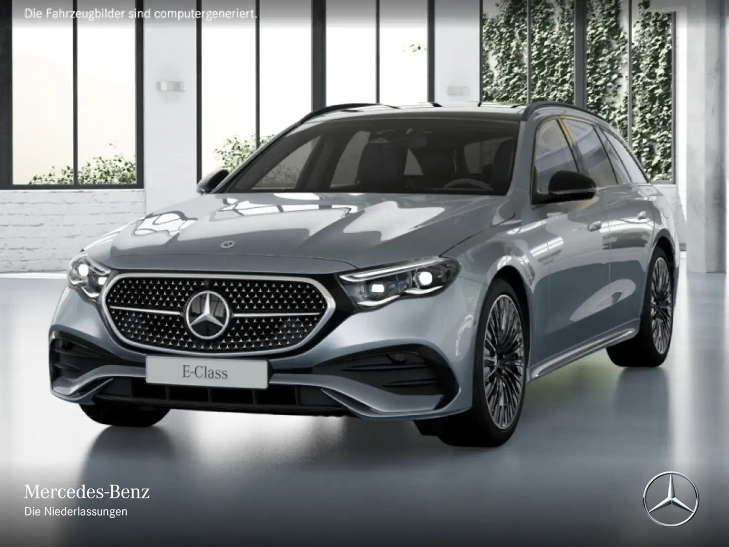 Mercedes-Benz E 300 e T Hybrid AMG 360° Pano Burmester Distr. 9G Silber - 2