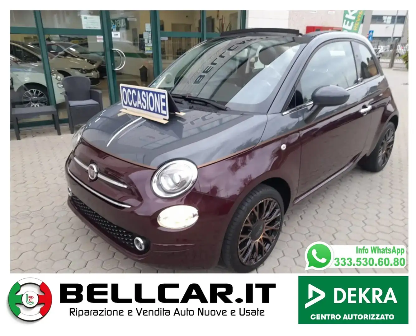 Fiat 500C 500C 1.2 Collezione 69cv c/sensori parcheggio Lilla - 1