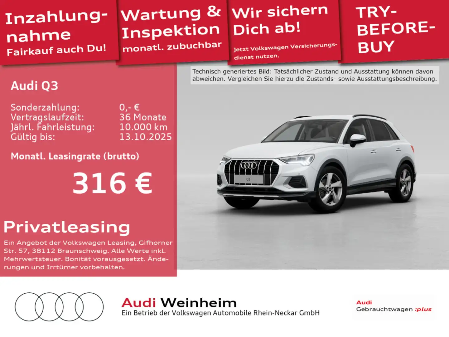 Audi Q3 35 TFSI LED Plus Kamera Navi S-tronic AHK vor Weiß - 1