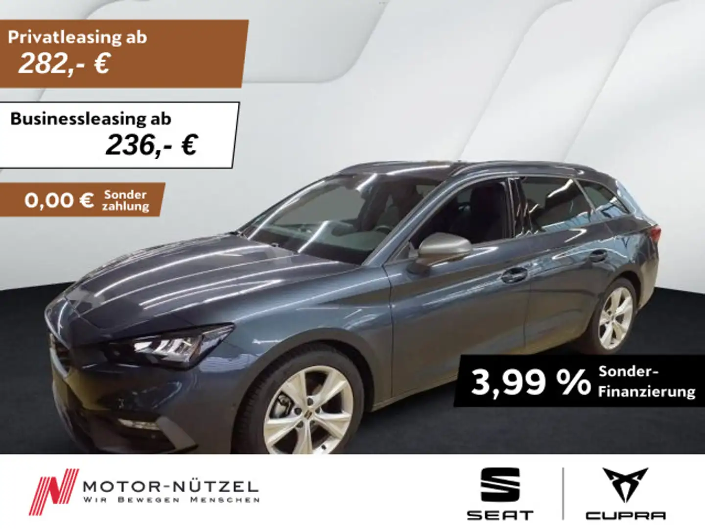 SEAT Leon ST 1.5 eTSI DSG FR LED+NAVI+APP+ACC+SHZ+RFK Grau - 1